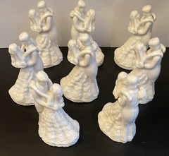 8-White Porcelain BRIDE AND GROOM First Dance Cake Topper or Table Setting