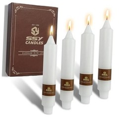 Dripless Taper Candles Candlesticks,7Inches Short Tapered Candle 7INCH White
