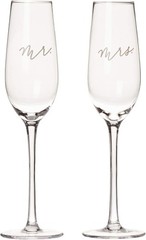 Mr. & Mrs. Champagne Flute Set – Elegant His and Hers Wedding Toasting Glasse…