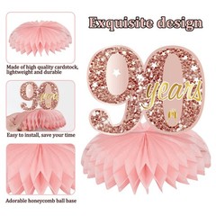 Turypaty Pink Rose Gold 90th Birthday Tabletop size,