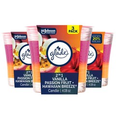 Glade 1-Wick 2In1 Scented Candle Jar Hawaiian Passion Fruit Air Freshener