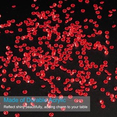 4000 Pcs Acrylic Wedding Table Diamonds 6 mm Crystals Gems Dark Red