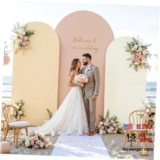 Boho Arch Backdrop Cover 7.2FT 6.6FT 7.2FT, 6.6FT, 6FT Nude Champagne and Cream