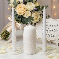 Magik Life Unity Candle Set – Wedding Ceremony Reception 6 Pillar Two 10 Taper