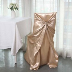 6 Nude SATIN UNIVERSAL CHAIR COVER for Wedding Banquet Reception Decorations