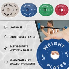 Megachoice Bumper Plates2 Inch Rubber Weight Plates1.25 Lb2.5Lb 10 Lb 15Lb 25Lb