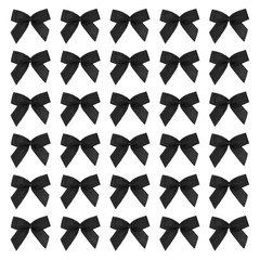 60 Pcs Mini Ribbon Bow 1.2″ Mini Fabric Satin Ribbon Flower Bows, Black