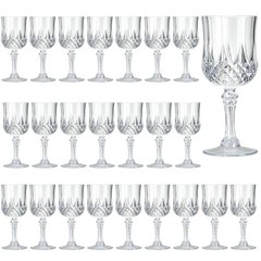 7OZ Plastic Wine Glasses, 24Pcs Reusable Drinking Cups Vintage 24 PCS Clear