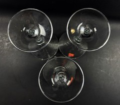 RCR Royal Crystal Glass Goblets LAURUS Glass Water Stickers Italy Set of 3 Vtg