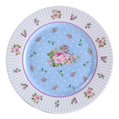 London Boutique Cake Plate Set 4 Porcelain Fine China Wide Rimmed Shabby Chic