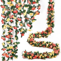 Champagne Orange Silk Flower Garland 5pcs Wedding Party Decoration 41FT New