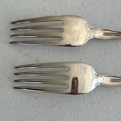 New 18/10 Reed & Barton Gold 2 piece Fork Set WEDDING / Engraved I Do and Me Too