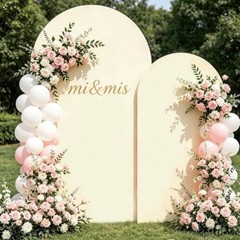 Arch Covers 7.2 and 6ft Wedding Arch Backdrop Cover Set of 2 7.2ft+6ft Beige