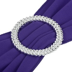 10Pcs 14″x5″ Stretch Chair Sashes Bows Chair Bands Sash with Buckle Dark Purple