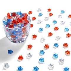 500PCS Acrylic Star Gem Vase Fillers – Red, White, Blue