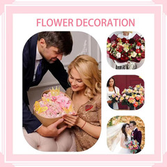 Flower Bouquet Accessories Including 4Pcs Crown Cake Topper Mini Tiara,12 Butter