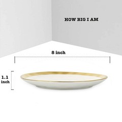 Vicrays Ceramic Dessert Salad Plates 8 Inch Set Of 6 Round Dishwasher Safe Not