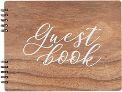 Rustic Wooden Guest Book for Party – 112 Pages, 11.25 X 8.75 in Brown Wood Cover