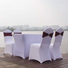 10pcs Stretch Spandex Chair Bows for Christmas Wedding Party Banquet Decorati…