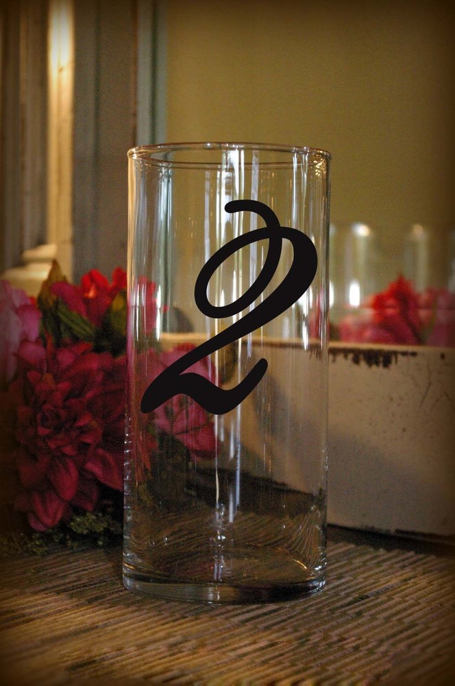 Wedding Table Numbers 1-10,15,20,or 25 Centerpiece Vinyl Sticker Decals (d)