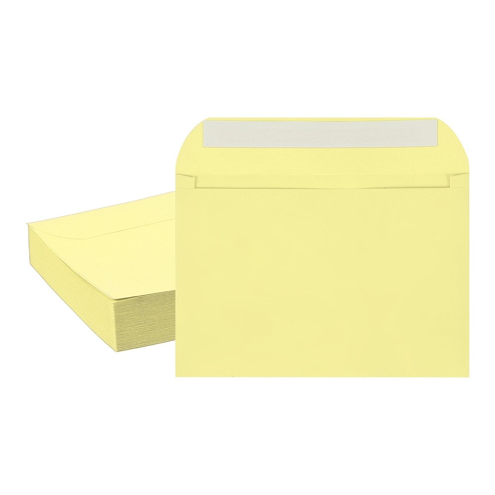 50Pcs A7 Self Sealing Invitation Envelopes 7.8×5.5 Inch Light Yellow