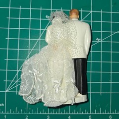 Vintage 1950s Wedding Cake Topper Bride & Groom. Elizabeth Taylor Style Dress