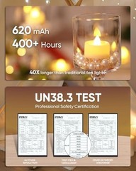 12pcs Flameless LED Tea Lights with Remote 10Key, Warm White Glow, Ivory Base