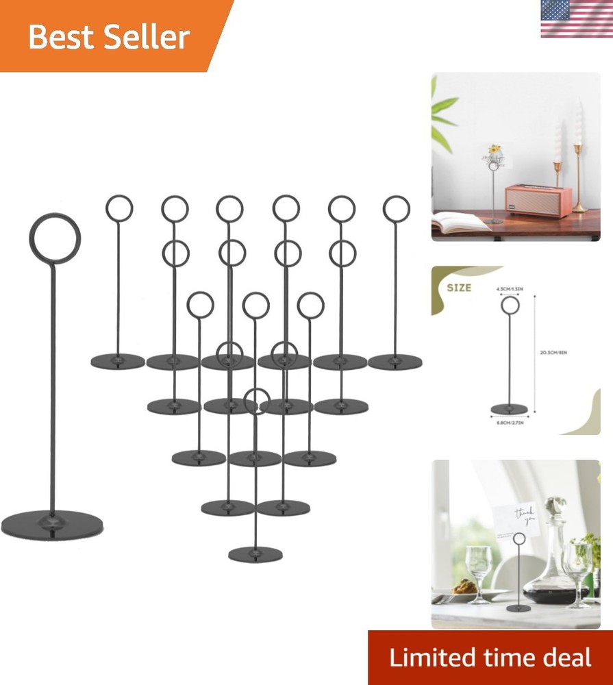 16 Pieces Table Card Holder 8 inches Table Number Holders Place Steel Card Ho…