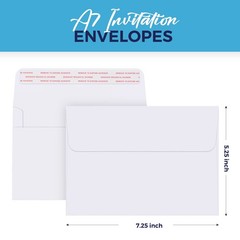 ACSTEP 100PACK 5X7 Envelopes, White A7 A7(5 1/4 x 7 1/4) 100 PCS,