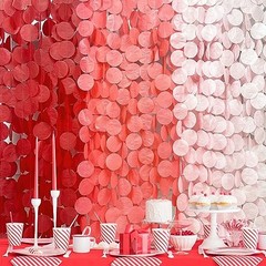192 Ft Red Party Decorations Polka Dot Backdrop Streamer Tissue Paper Ombre Red