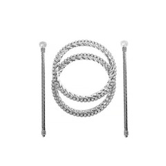 SILVER 2 Plastic 6″ Braided Design CURTAIN TIE Backs Acrylic Crystals Party