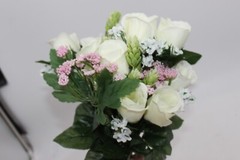 Bridal Wedding Bouquet Blush Ivory Rose White 15″ Romantic White Sweet Pink