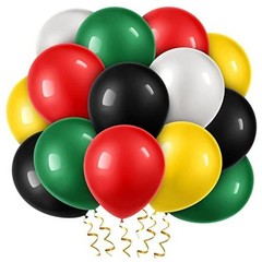 100 Pieces Juneteenth Day Latex Balloons Jamaica Rasta Reggae Red Green Yellow