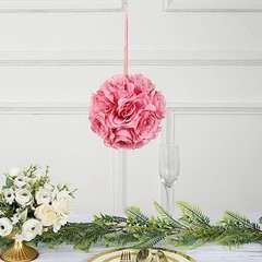 2 MAUVE 7″ Silk Roses Flowers Kissing Balls Wedding Events Centerpieces