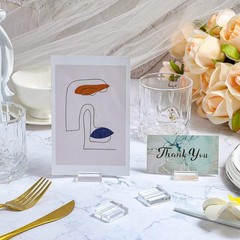Clear Acrylic Place Card Stands – Stable & Stylish 1.2 Inch Holders, 25 Pieces