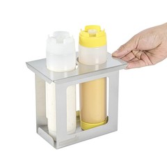 Restaurantware Stainless Steel Squeeze Bottle Holder – 1 Case – 7.01 x 4.49 x 6.