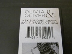 Olivia & Oliver Hex Bouquet Charm with Polished Gold Finish
