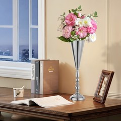 2/4/10Pcs Tabletop Vase Metal Wedding Flower Trumpet Vase Decorative Centerpiece
