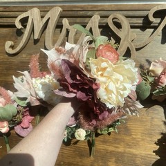 6 Wedding Table Bouquets Budget Friendly Beautiful Faux Flowers Cream/White Pink