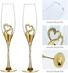 Wedding Champagne Goblets Toasting Flute Glasses for Bride and Groom Creative De