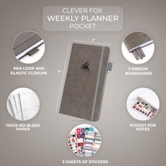 Pocket Planner Weekly – Undated Monthly Goal Pocket size (10 x 17.5cm) Gray