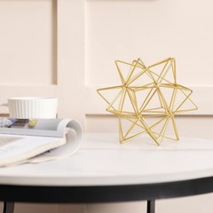 Metal Geometric Table Top Decor, 3D Metal Geometric Sculpture, Gold Abstract …