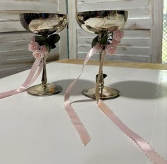 Vintage International Silver Co. Bridal Set Goblets And Cake Knife 1990