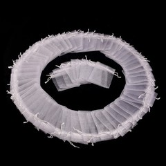50 Pcs White Organza Drawstring Gift Bags Jewellery Pouches 9×12 cm