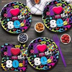 80’s Party Decorations Tableware – 80’s Theme Party Supplies, 80s Decorations…