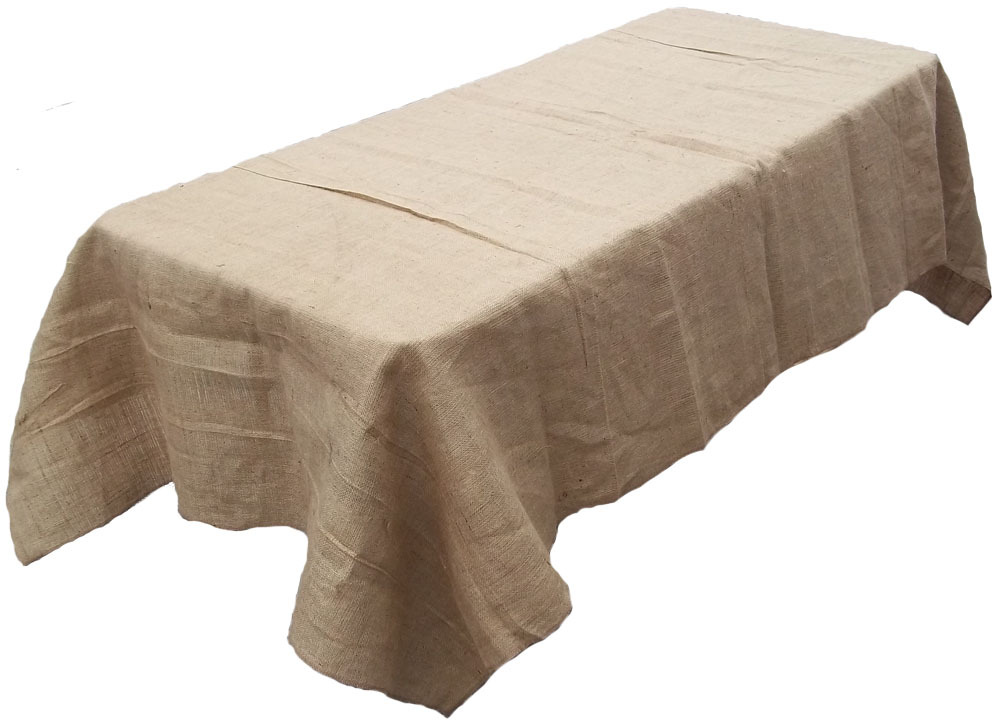 12 Lot 60″×126″ Burlap Tablecloths Seamless Rectangle 100% Fine Natural Jute