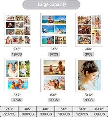 Photo Album Self Adhesive for 3×5 4×6 5×7 6×8 8×10 Pictures 60 Sticky Pages