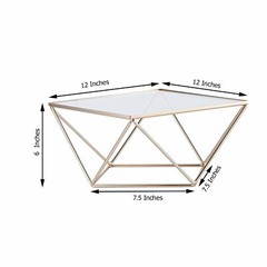 12-Inch Gold Clear Metal Glass Geometric CAKE STAND Party Wedding Decorations