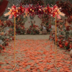Wedding Arch Rack Rectangular Flower Decor Frame Stand Metal Party Backdrop Gold