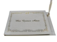 Mis Quince Años Guest Book with Pen, Libro De Firmas, Sweet 15